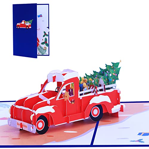 ZHAPEG 3D Weihnachtskarte Weihnachtsbaum Autokarten Überraschung Geheimnisvoll Für Kinder Kinder Mädchen Jungen Festival Geschenk von ZHAPEG