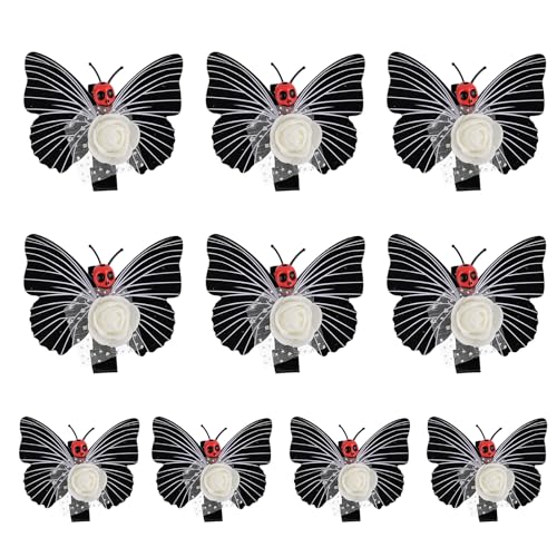 ZHAPEG Schmetterling Haarnadel Set 10 Stück Schädel Schmetterling Haarspange Halloween Haarspange für Kostüm Zubehör von ZHAPEG