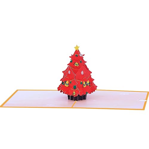 ZHAPEG Weihnachtsbaum Für Karte Mit Umschlag 3D Feiertagsgruß Herausnehmbare Leere Notiz Geschenk Für Freunde Und Familie von ZHAPEG