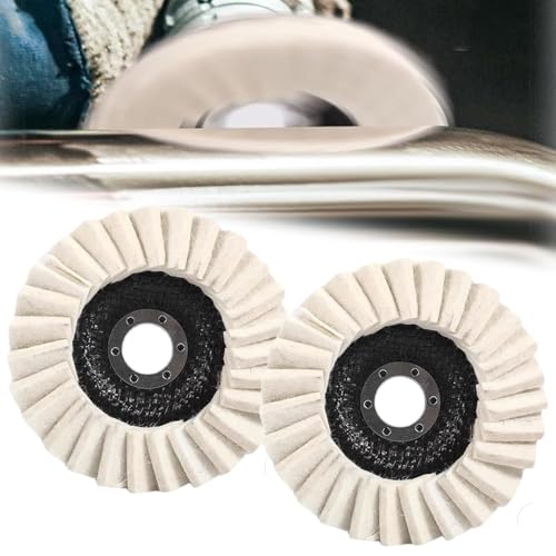 Wool Felt Flap Polishing Disc,2025 New Wool Felt Polishing Wheel Disc for 100 Angle Grinder,Wool Polishing Wheel Disc Buffing Polishing,Buffer Bore Dia Metal kit for angle grinder (115MM,2Pcs) von ZHCWEP