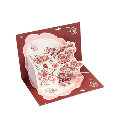 Papierkarten Rose Blume 3D Grußkarte Geburtstagskarten Hochzeit Valentinstag Muttertag Karten für Mama von ZHENNB