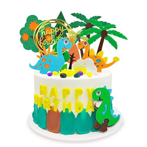 ZHIQIN 13 Stück Tortendeko Dinosaurier Dino Geburtstag Deko Cake Topper Dino Dschungel Kuchen Topper für Kinder Junge Dinosaurier Party Dekoration von ZHIQIN