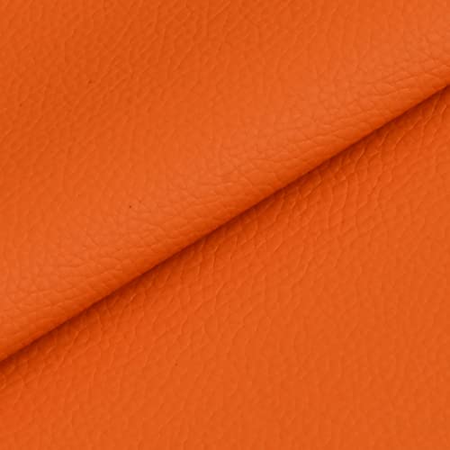 ZHJBD Leder Stoff PVC Kunstleder Stoff meterware PU Kunstleder Polsterstoff Vinyl Leder Stoff Möbelstoff für Nähen,Sofa,Schrank,Autositze,Dekorationen Kopfteil 160 * 100cm(Color:Orange) von ZHJBD