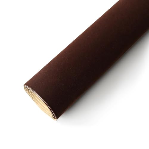 ZHJLF Selbstklebende Samtstoff Flockrolle 50 * 150cm Selbstklebender Filzstoff Tapete Für Schmuckschublade Handwerk Box Filz Liner(Size:1 pcs,Color:Kaffee) von ZHJLF