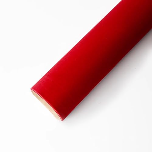 ZHJLF Selbstklebende Samtstoff Flockrolle 50 * 150cm Selbstklebender Filzstoff Tapete Für Schmuckschublade Handwerk Box Filz Liner(Size:1 pcs,Color:rot) von ZHJLF