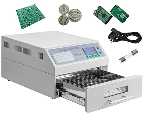 ZHJOPP 1500 W automatische Reflow-Lötmaschine, Reflow-Ofen, 300 x 320 mm, T962A, professionelle Infrarot-Heizungs-Lötmaschine mit Heißluftzirkulation von ZHJOPP