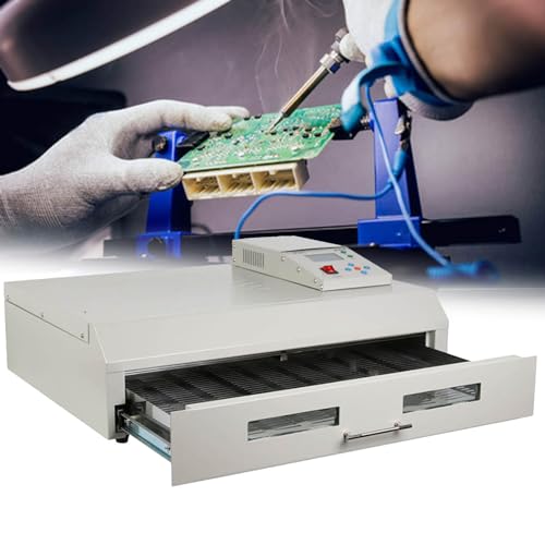 ZHJOPP Automatische Reflow-Lötmaschine, Reflow-Ofen, professionelle Infrarot-Heizungs-Lötmaschine mit Heißluftzirkulation für PCB-SMT-Prüfung (962c) von ZHJOPP