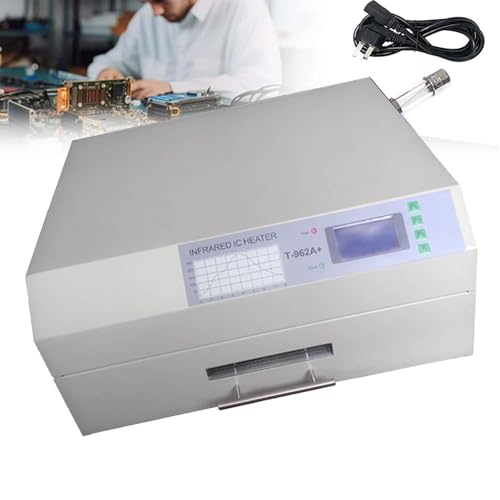 ZHJOPP Desktop-Reflow-Ofen, Lötmaschine, SMD, SMT, BGA, Reflow-Ofen, automatischer Reflow-Ofen mit Abluftkamin-Kühleffizienz (962A+) von ZHJOPP