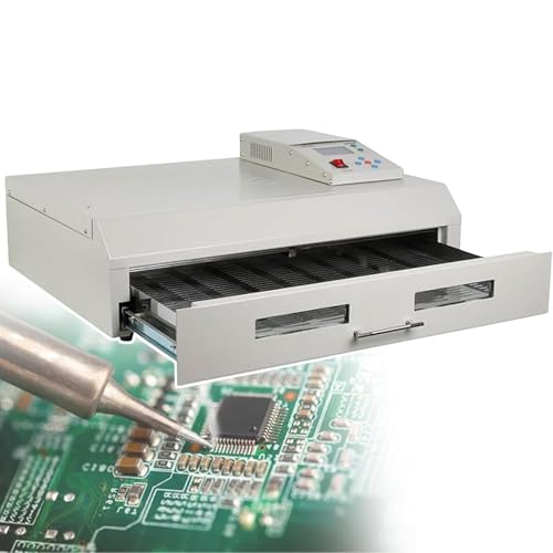 ZHJOPP Desktop-Reflow-Ofen, Lötmaschine, SMD, SMT, BGA, Reflow-Ofen, automatischer Reflow-Ofen mit Abluftkamin-Kühleffizienz (962C) von ZHJOPP