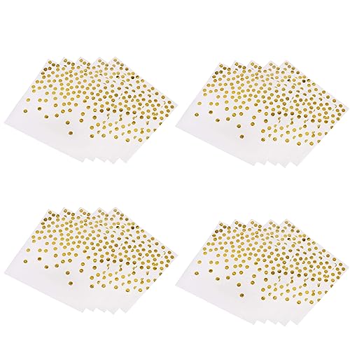 Deco Servietten Gold Dots 40 Stücke 3-lagig Golden Foiled Papierservietten Paper Napkins,Servietten weiß für Deko Party,Geburtstag, Hochzeit und Feiertagsfeier (Gold) von ZHOUHON