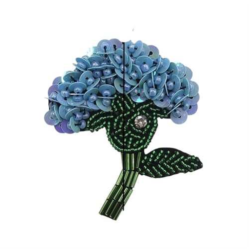 ZHOUXYFDC Bügelflicken Mit Strass 2 Stück handgefertigte Pailletten-Blumen-Perlen-Applikation, 3D-Blumen, for Aufnähen auf Strass-Patches for Kleidung, hochwertige dekorative Perlenparches(Color-5) von ZHOUXYFDC