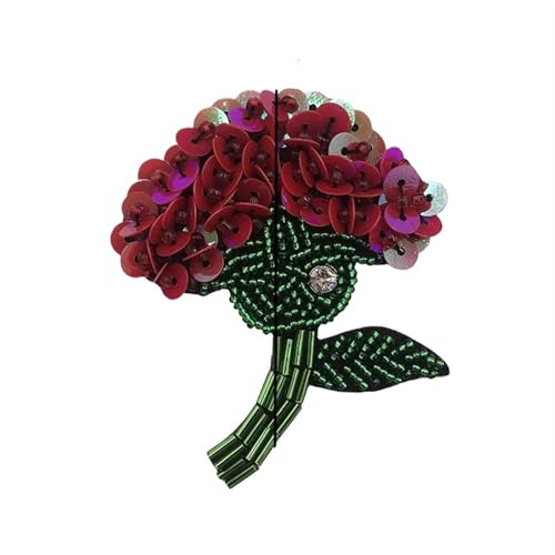 ZHOUXYFDC Bügelflicken Mit Strass 2 Stück handgefertigte Pailletten-Blumen-Perlen-Applikation, 3D-Blumen, for Aufnähen auf Strass-Patches for Kleidung, hochwertige dekorative Perlenparches(Color-3) von ZHOUXYFDC