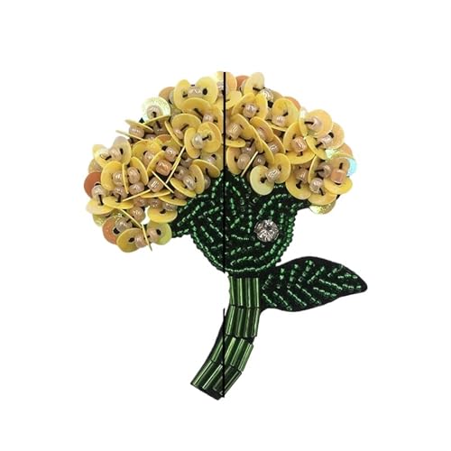 ZHOUXYFDC Bügelflicken Mit Strass 2 Stück handgefertigte Pailletten-Blumen-Perlen-Applikation, 3D-Blumen, for Aufnähen auf Strass-Patches for Kleidung, hochwertige dekorative Perlenparches(Color-2) von ZHOUXYFDC