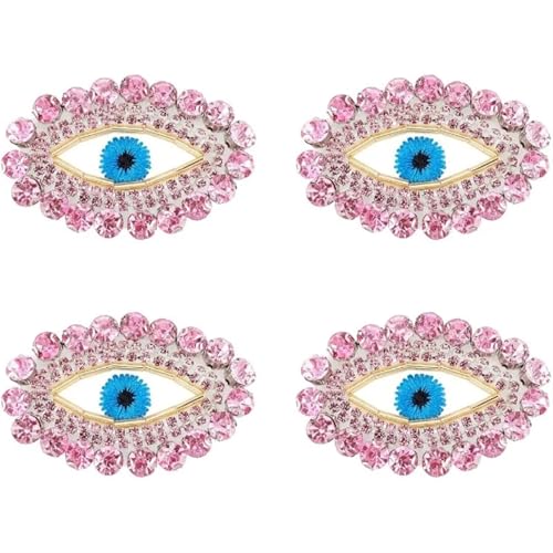 ZHOUXYFDC Bügelflicken Mit Strass 4 Stück Augenperlen Patches for Kleidung Augenklappe Rosa Strass Perlen Aufnäher Applikation Motiv Applikation Anstecker for DIY von ZHOUXYFDC