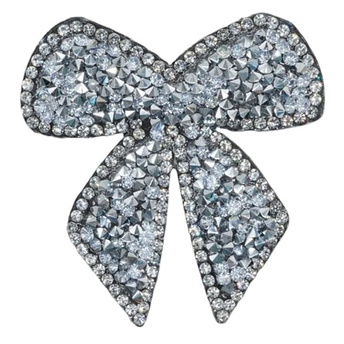 ZHOUXYFDC Bügelflicken Mit Strass 5 stücke 10 Farben Kristall Strass Bowknot Eisen Auf Patches Applique for Kleidung Schuh Tasche Aufkleber Streifen Kleidung Aufkleber 6CM * 6CM(Color-10) von ZHOUXYFDC