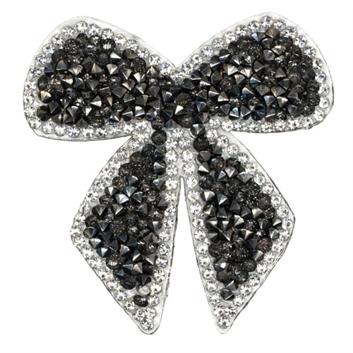 ZHOUXYFDC Bügelflicken Mit Strass 5 stücke 10 Farben Kristall Strass Bowknot Eisen Auf Patches Applique for Kleidung Schuh Tasche Aufkleber Streifen Kleidung Aufkleber 6CM * 6CM(Color-5) von ZHOUXYFDC