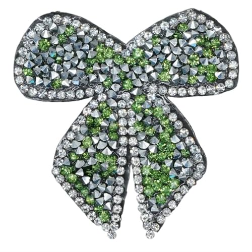 ZHOUXYFDC Bügelflicken Mit Strass 5 stücke 10 Farben Kristall Strass Bowknot Eisen Auf Patches Applique for Kleidung Schuh Tasche Aufkleber Streifen Kleidung Aufkleber 6CM * 6CM(Color-7) von ZHOUXYFDC