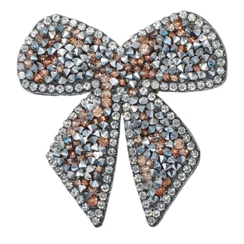 ZHOUXYFDC Bügelflicken Mit Strass 5 stücke 10 Farben Kristall Strass Bowknot Eisen Auf Patches Applique for Kleidung Schuh Tasche Aufkleber Streifen Kleidung Aufkleber 6CM * 6CM(Color-9) von ZHOUXYFDC