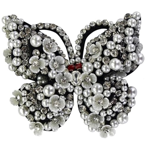 ZHOUXYFDC Bügelflicken Mit Strass DIY Schmetterling Elegante Handarbeit Patches for Kleidung Aufnäher Pailletten Applikation Mit Strass Kleid Patches Aufkleber Tasche(Multi-colored18) von ZHOUXYFDC