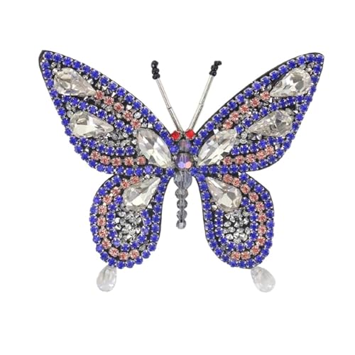 ZHOUXYFDC Bügelflicken Mit Strass DIY Schmetterling Elegante Handarbeit Patches for Kleidung Aufnäher Pailletten Applikation Mit Strass Kleid Patches Aufkleber Tasche(Multi-colored2) von ZHOUXYFDC