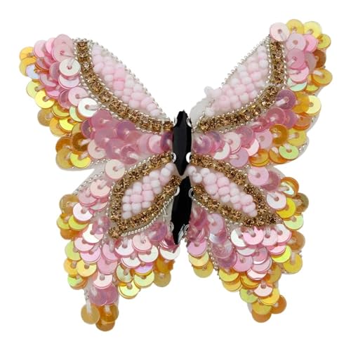 ZHOUXYFDC Bügelflicken Mit Strass DIY Schmetterling Elegante Handarbeit Patches for Kleidung Aufnäher Pailletten Applikation Mit Strass Kleid Patches Aufkleber Tasche(Multi-colored20) von ZHOUXYFDC