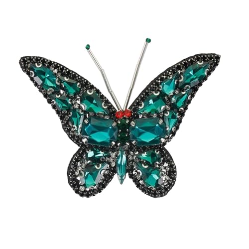 ZHOUXYFDC Bügelflicken Mit Strass DIY Schmetterling Elegante Handarbeit Patches for Kleidung Aufnäher Pailletten Applikation Mit Strass Kleid Patches Aufkleber Tasche(Multi-colored3) von ZHOUXYFDC