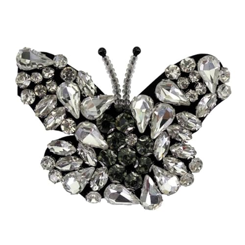 ZHOUXYFDC Bügelflicken Mit Strass DIY Schmetterling Elegante Handarbeit Patches for Kleidung Aufnäher Pailletten Applikation Mit Strass Kleid Patches Aufkleber Tasche(Multi-colored6) von ZHOUXYFDC