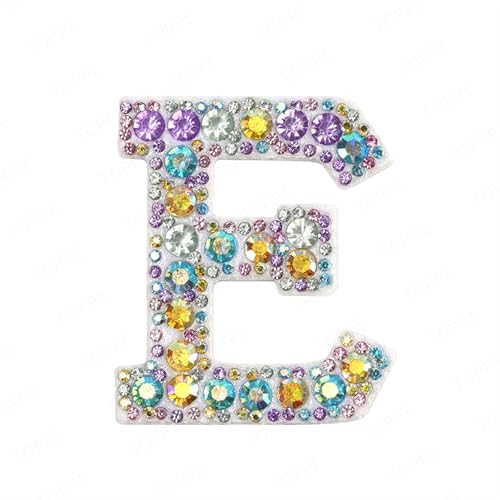 ZHOUXYFDC Bügelflicken Mit Strass Farbe Perle Strass Englisch Brief Patches Eisen auf Stickes Applique 3D handgemachte Perlen DIY niedlich(Color-E) von ZHOUXYFDC