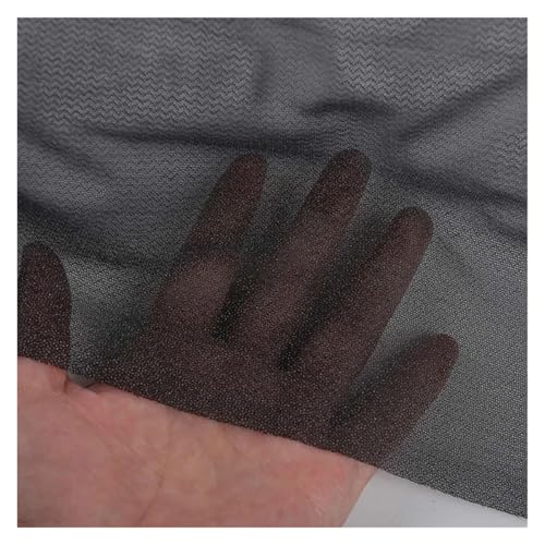 ZHOUXYFDC Bügelvlies Stoff Vierseitig elastisch gestricktes, selbstklebendes Futter, waschbar, weich gewebter Futterstoff, DIY-Kleidung, Nähen, Patchwork-Zubehör(Black 5x1.5m) von ZHOUXYFDC