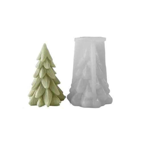 ZHOUXYFDC Kerzen Gießform 3D-Weihnachtsbaum-Kerzenformen aus Silikon, Kiefernbaum-Silikonform for Epoxidharzguss, DIY-Aromatherapie-Kerzen von ZHOUXYFDC