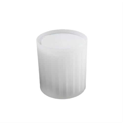 ZHOUXYFDC Kerzen Gießform DIY Beton Kerze Tasse Silikon Form Europäischen Gestreiften Kerze Container Lagerung Silikon Harz Form von ZHOUXYFDC