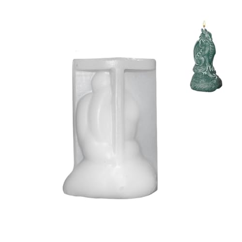 ZHOUXYFDC Kerzen Gießform Stein Fliegende Drache Kerze Silikonform Gipsform Schnitzkunst Aromatherapie Gips Wohndekoration Form Geschenk Handarbeit(Light Grey) von ZHOUXYFDC