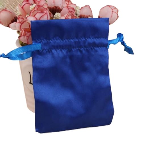 ZHOUXYFDC Seide Schmuckbeutel 10 Teile/los 8x10cm10x15cm Weiche Seide Satin Geschenk Tasche Glatte Tuch Ring Armband Halskette Schmuck Lagerung Verpackung Kordelzug Beutel(12dark Blue,10x15cm) von ZHOUXYFDC