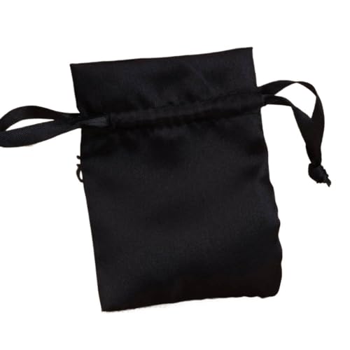 ZHOUXYFDC Seide Schmuckbeutel 10 Teile/los 8x10cm10x15cm Weiche Seide Satin Geschenk Tasche Glatte Tuch Ring Armband Halskette Schmuck Lagerung Verpackung Kordelzug Beutel(14black,10x15cm) von ZHOUXYFDC