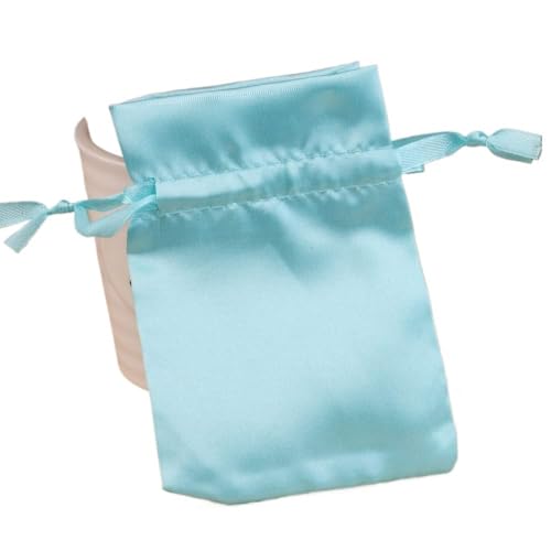 ZHOUXYFDC Seide Schmuckbeutel 10 Teile/los 8x10cm10x15cm Weiche Seide Satin Geschenk Tasche Glatte Tuch Ring Armband Halskette Schmuck Lagerung Verpackung Kordelzug Beutel(5aqua,10x15cm) von ZHOUXYFDC