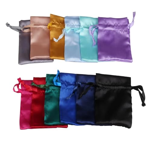 ZHOUXYFDC Seide Schmuckbeutel 10 Teile/los 8x10cm10x15cm Weiche Seide Satin Geschenk Tasche Glatte Tuch Ring Armband Halskette Schmuck Lagerung Verpackung Kordelzug Beutel(Mixed,10x15cm) von ZHOUXYFDC