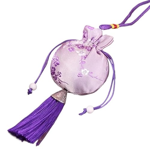 ZHOUXYFDC Seide Schmuckbeutel Seidenbrokat bestickte Tasche Stickerei Beutel Stoffbeutel Quaste Anhänger Kordelzug Tasche for Schmuck Geschenktüten(Purple) von ZHOUXYFDC