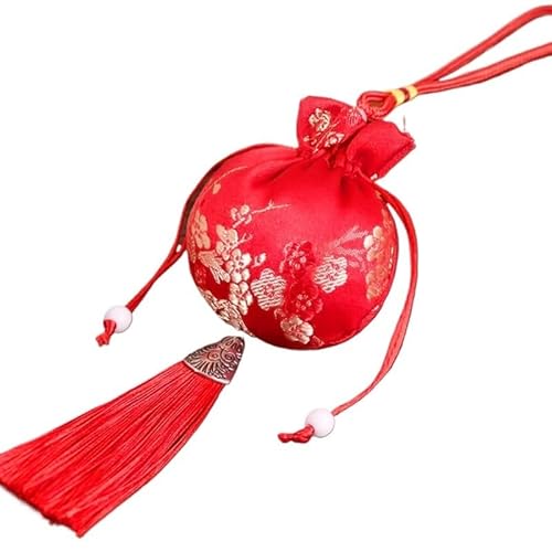 ZHOUXYFDC Seide Schmuckbeutel Seidenbrokat bestickte Tasche Stickerei Beutel Stoffbeutel Quaste Anhänger Kordelzug Tasche for Schmuck Geschenktüten(Red) von ZHOUXYFDC