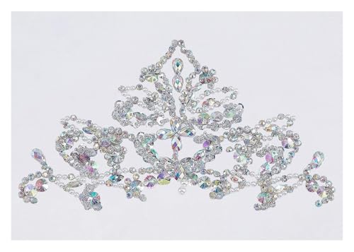 Bestickte Applikationen aus Strass-Spitze, 12 cm, zum Aufnähen von Blumenperlen von ZHSH