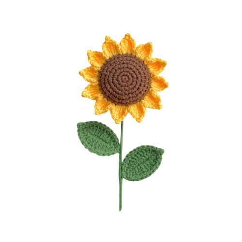 Handgefertigte gestrickte Sonnenblume, Häkelblumen, 1 Stück gestrickte künstliche Woll-Sonnenblumen als Geschenk, Muttertag, Valentinstag, Hochzeitsstrauß von ZHSH