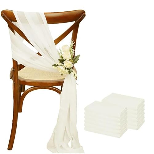 Hochzeit Stuhlschleifen, Stuhlschleifen, 10 Stück (5er Set) 30 x 300 cm 5 Sets Voile Stuhlschleifen, Stuhlschleifen, Gürtelbezug, Chiffonbänder für Hochzeit, von ZHSH