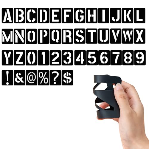 42 StüCk Buchstaben Schablone Groß Set, 10 * 7.6cm Wiederverwendbare Buchstaben Zahlen Zeichen Schablonen Alphabet Schablone FüR Painting Holzschild Malerei Diy Und Handwerk von ZHTLTHZ