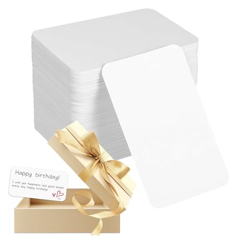 ZHTLTHZ 250 Blätter Karten Blanko Karten Zum Selbstständen 8.8 x 5.7 cm, 350 g/m² Blank Index Karten Blank Papier Präsentationskarten Weiße Kraftpapier Karten für DIY Schulbüro Vokabellernen von ZHTLTHZ