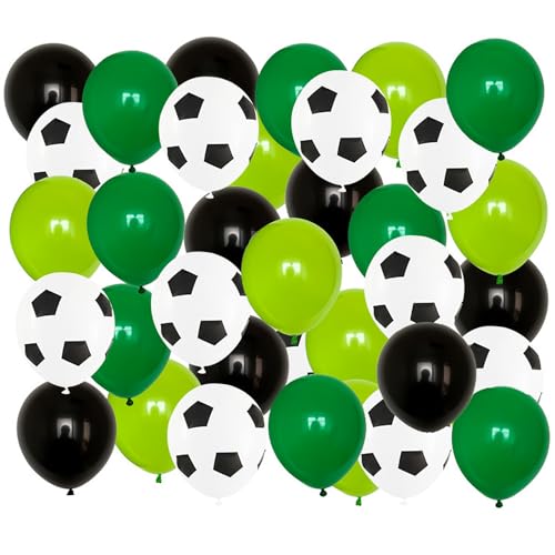 40pcs Fussball Luftballon ZHUGULIALI- Fussball Deko Geburtstag für Kinder Fußball Deko Geburtstag weiß & schwarz Fußball Geburtstag Ballons für Party Deko Geburtstag Kindergeburtstag Jungen von ZHUGULIALI