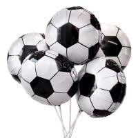 5 Stück 60 cm Fußball ZHUGULIALI- 3D Geburtstag Deko Fußball Party Fußball Deko Fußball Folienballon Mit Stützstange für Kinder Jungen Geburtstag Sport Fußball Thema Kindergeburtstag von ZHUGULIALI