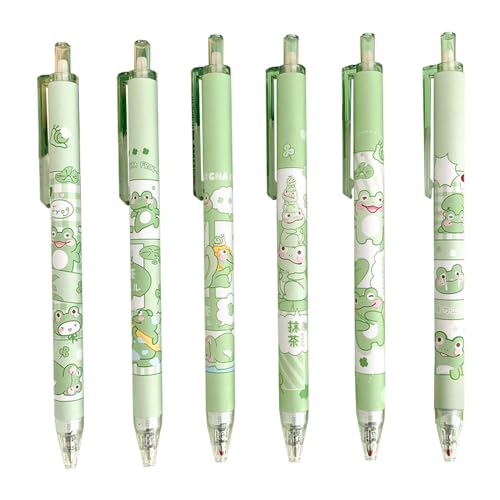 ZHUGULIALI 12 Stück Frosch Retractable Stifte Gelschreiber Kugelschreiber Gel Pen Set Frosch Gelstifte Cartoon Stift Neuheit Stifte 0,5 Mm Retractable Stifte Für Kinder Büro Und Schulbedarf von ZHUGULIALI