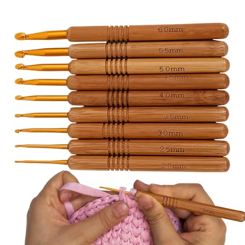 Häkelnadel Set, 9X Häkelnadel Haken Set Anfänger Häkeln Stricken Nadeln Kit Ergonomische Häkelnadeln Set Für Anfänger, Häkler, Stricker, Großmütter von ZHUMCCY