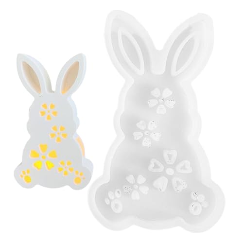 Silikonformen Gießformen Ostern, Ostern Hase Silikon Gießform Hase Silikonform 3D Hasenform Ostern Hase Kerzenform, Hohler Kaninchen Kerzenhalter Für Handwerk von ZHUMCCY