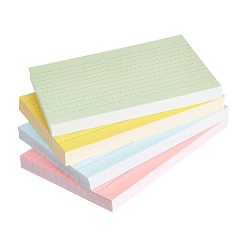 ZHUMCCY Bunte Indexkarten - 4-fach Memo Notizblock | Linierte Karteikarten für Unterricht Prüfungsvorbereitung Organisation Basteln Journaling Planung Ideenfindung ZHUMCCY Bunte Indexkarten - 4-fach Memo Notizblock | Linierte Karteikarten für Unterricht Prüfungsvorbereitung Organisation Basteln Journaling Planung Ideenfindung von ZHUMCCY