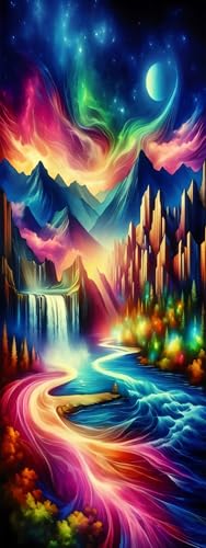 ZHUMUTO Diamond Painting Extra Groß XXL Bilder Set Erwachsene,60x160 cm/23,6x63 Zoll Abstrakt Landschaft Bunt A,5D Diamant Painting Bilder Erwachsene mit Zubehör Für Wanddekorationen von ZHUMUTO